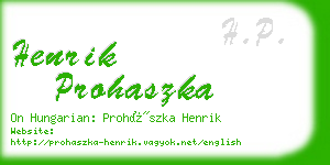 henrik prohaszka business card